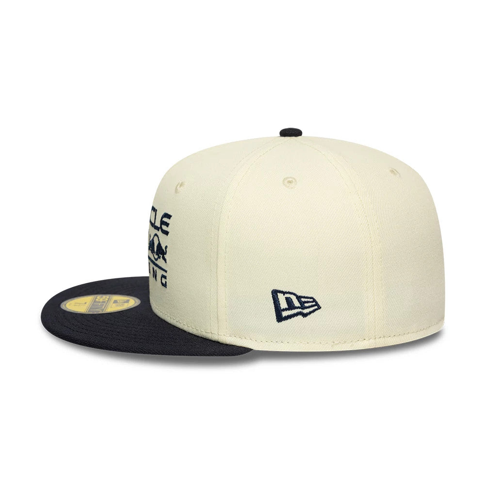 Pictured is this Red Bull Racing 59FIFTY Fitted cap in Cream & Black. 4