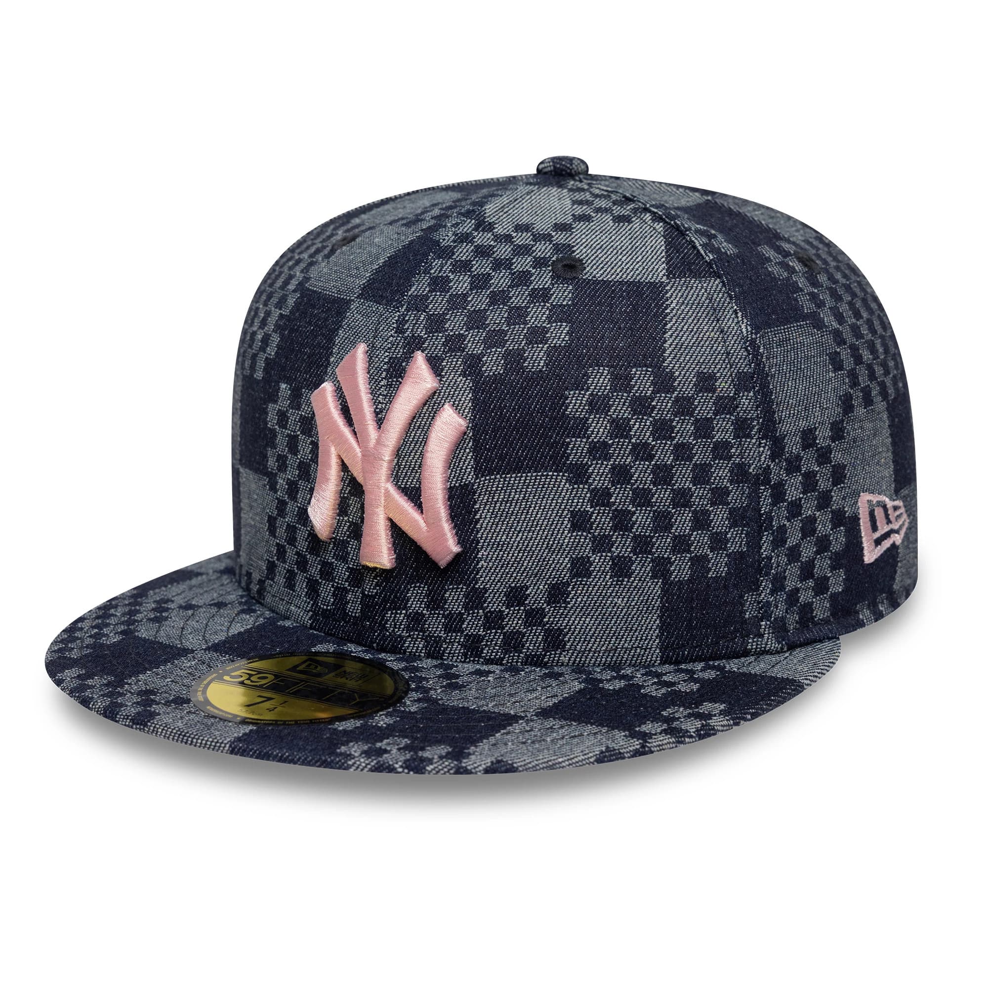 Pictured is this MLB Denim New York Yankees 59FIFTY Fitted cap in blue. 1