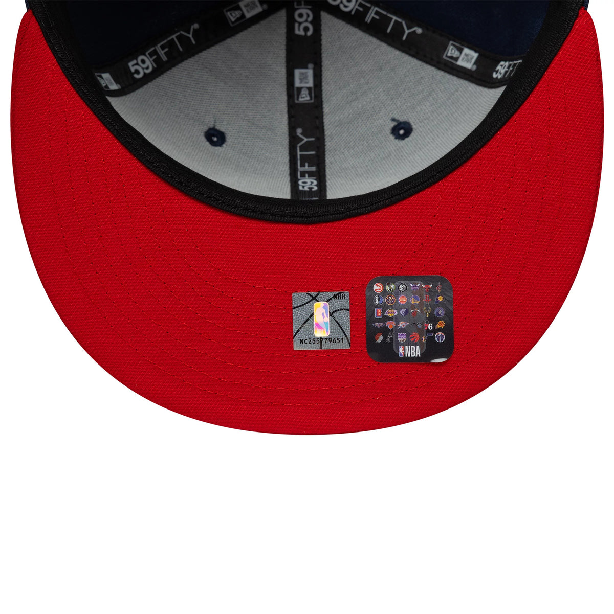 Pictured is this NBA Global Games 2026 London Washington Wizards 59FIFTY Fitted cap in dark blue and red. 7