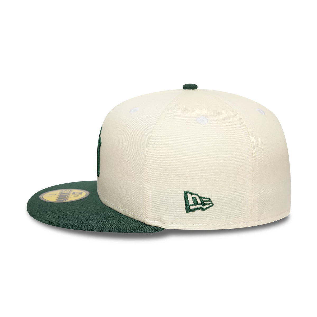 Pictured is this MLB New York Yankees 59FIFTY Fitted cap in cream and dark green. 4