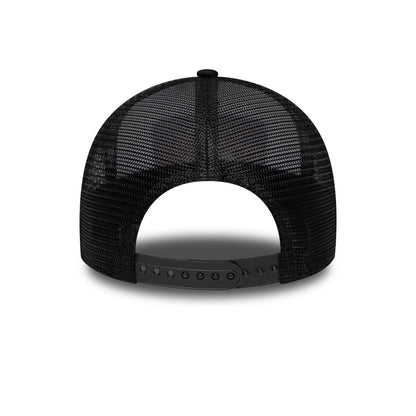 Pictured is this New Era Munich 9FORTY M-Crown A-Frame Trucker cap in white & black. 6