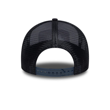 Pictured is this New Era London 9FORTY M-Crown A-Frame Trucker cap in white & navy. 6
