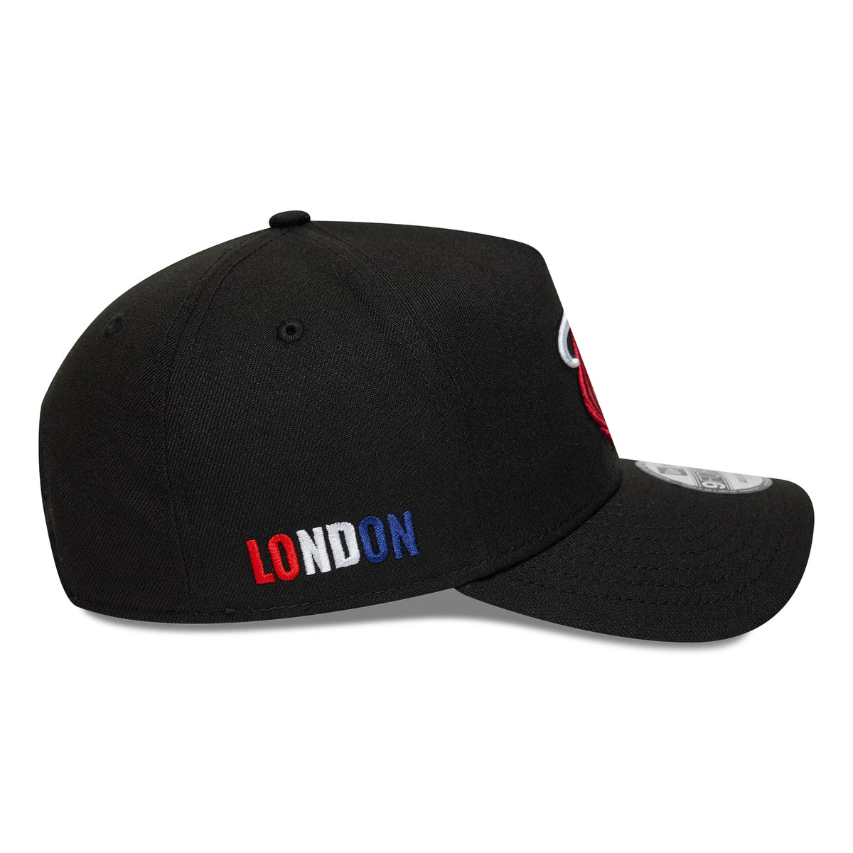 Pictured is this NBA Global Games 2026 London Miami Heat 9FORTY A-Frame cap in black. 4