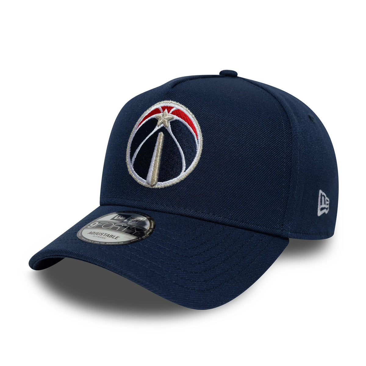 Pictured is this NBA Global Games 2026 London Washington Wizards 9FORTY A-Frame cap in dark blue. 3