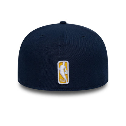 Pictured is this NBA Global Games 2026 London Indiana Pacers 59FIFTY Fitted cap in dark blue and yellow. 6