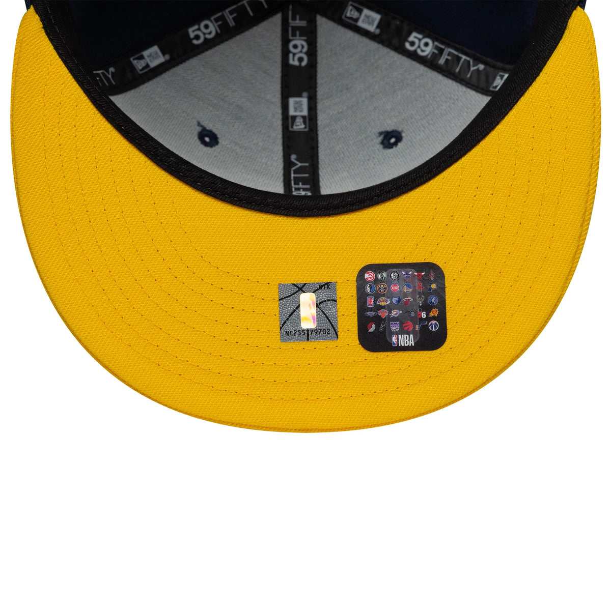 Pictured is this NBA Global Games 2026 London Indiana Pacers 59FIFTY Fitted cap in dark blue and yellow. 7