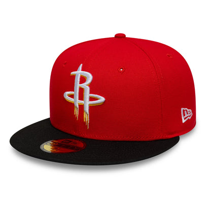 Pictured is this NBA Global Games 2026 London Houston Rockets 59FIFTY Fitted cap in red and black. 3