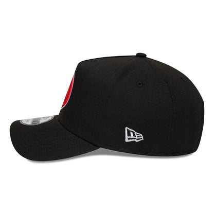 Pictured is this NBA Global Games 2026 Madrid Atlanta Hawks 9FORTY A-Frame cap in black. 5
