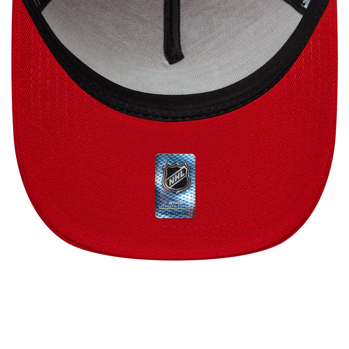 Pictured is this NHL London Game 2026 Florida Panthers 9FORTY A-Frame cap in red. 7