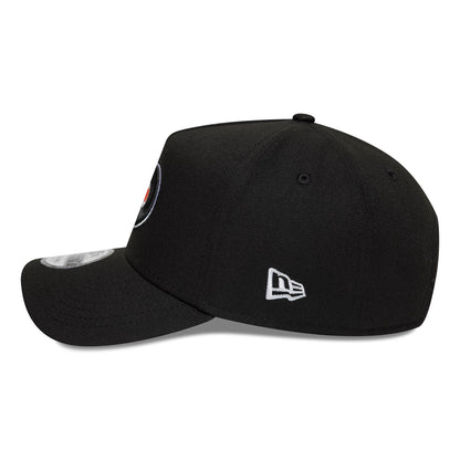 Pictured is this NHL London Game 2026 Philadelphia Flyers 9FORTY A-Frame cap in black. 5