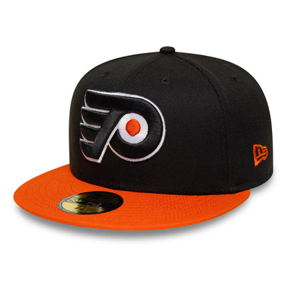 Pictured is this NHL London Game 2026 Philadelphia Flyers 59FIFTY Fitted cap in black and orange. 3