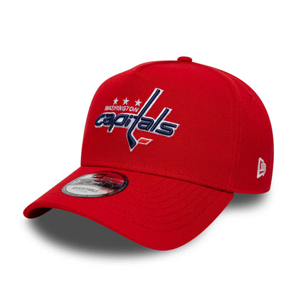 Pictured is this NHL London Game 2026 Washington Capitals 9FORTY A-Frame cap in red. 3