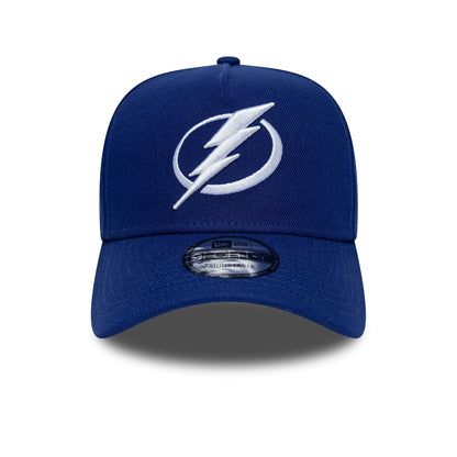 Pictured is this NHL London Game 2026 Tampa Bay Lightning 9FORTY A-Frame cap in dark blue. 2
