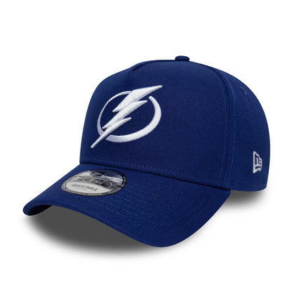 Pictured is this NHL London Game 2026 Tampa Bay Lightning 9FORTY A-Frame cap in dark blue. 3