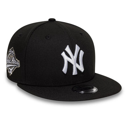 Pictured is this Youth MLB New York Yankees 9FIFTY Snapback cap in black. 1