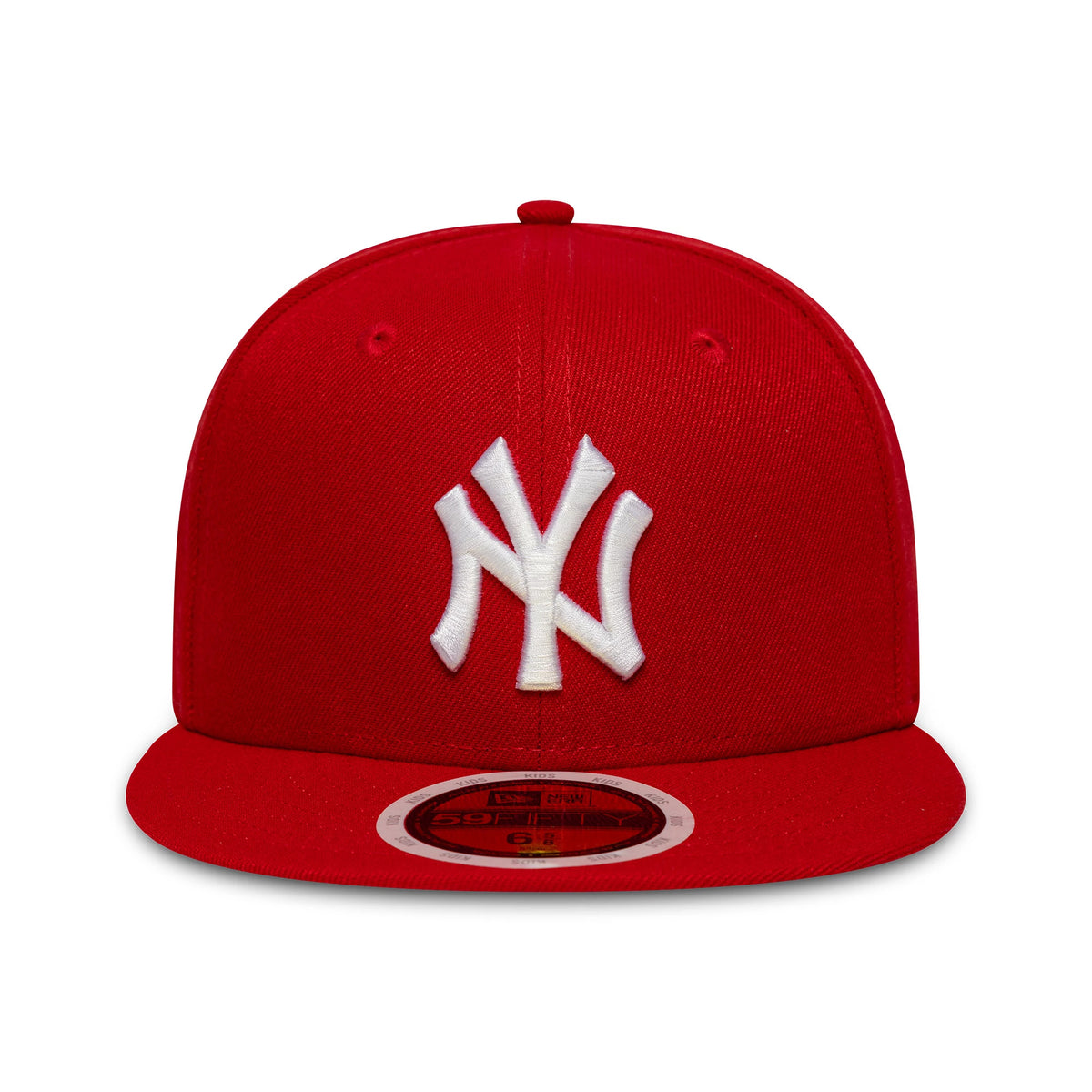 Pictured is this Youth MLB New York Yankees 59FIFTY Fitted cap in red. 3