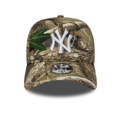 Pictured is this Youth MLB New York Yankees 9FORTY A-Frame cap in realtree camo. 2