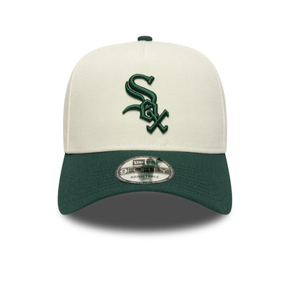 Pictured is this MLB Chicago White Sox 9FORTY A-Frame cap in cream and dark green. 3