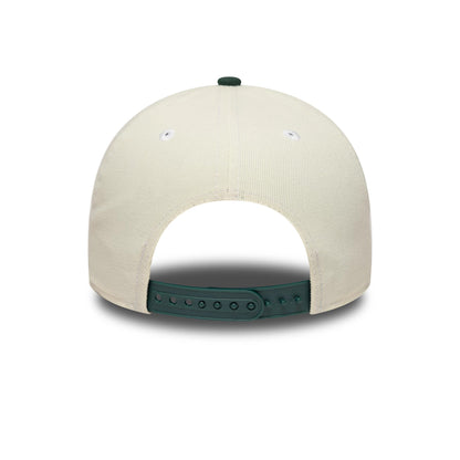Pictured is this NFL Las Vegas Raiders 9FORTY A-Frame cap in cream and dark green. 7