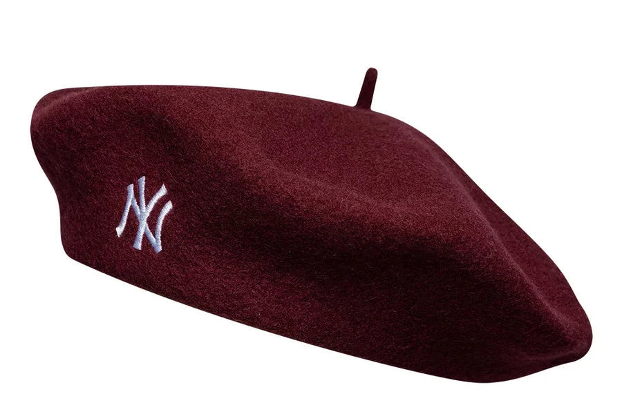 New York Yankees MLB Wool Script Dark Red Beret
