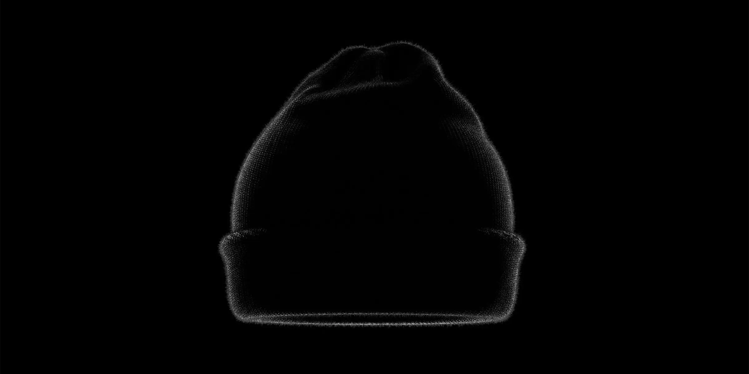 black new era knit beanie on a black background