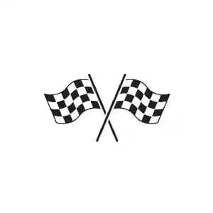 Slide 5:motorsport logo white and black checked flags