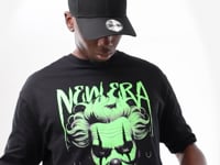 Schwarzes New Era Halloween Clown Graphic Oversized T-Shirt