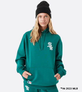 women wearing green new era hoodie 
