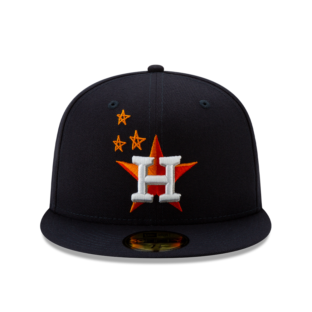 Navy Houston astros hat against white background