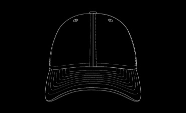 front view of black silhouette for 9forty cap