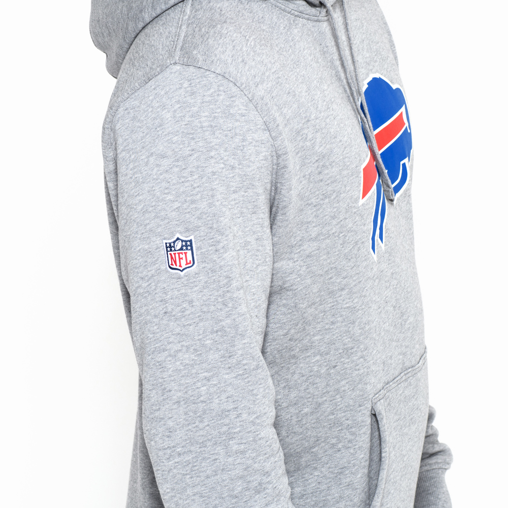 Official New Era Buffalo Bills Pullover Team Logo Grey Hoodie