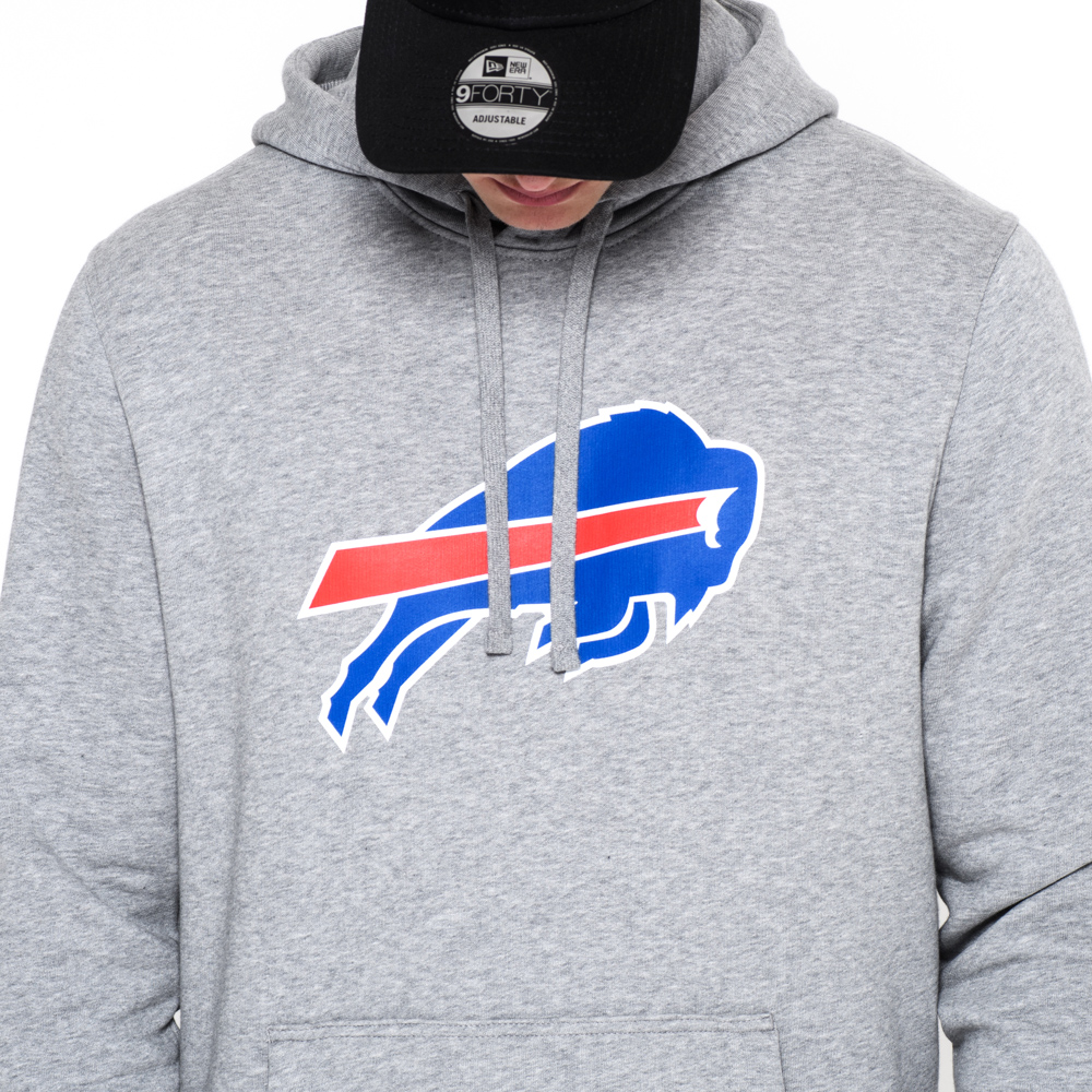 Buffalo Bills Pullover Team Logo Grey Hoodie New Era Cap
