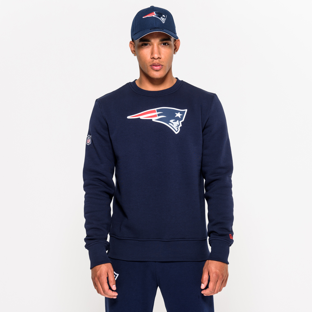 New England Patriots Team Logo Blue Crew Neck Sweatshirt