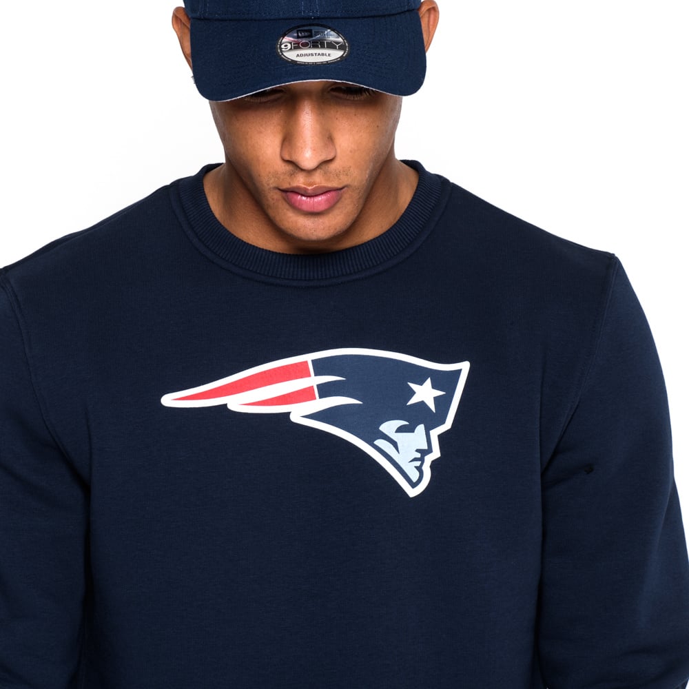 New England Patriots Team Logo Blue Crew Neck Sweatshirt