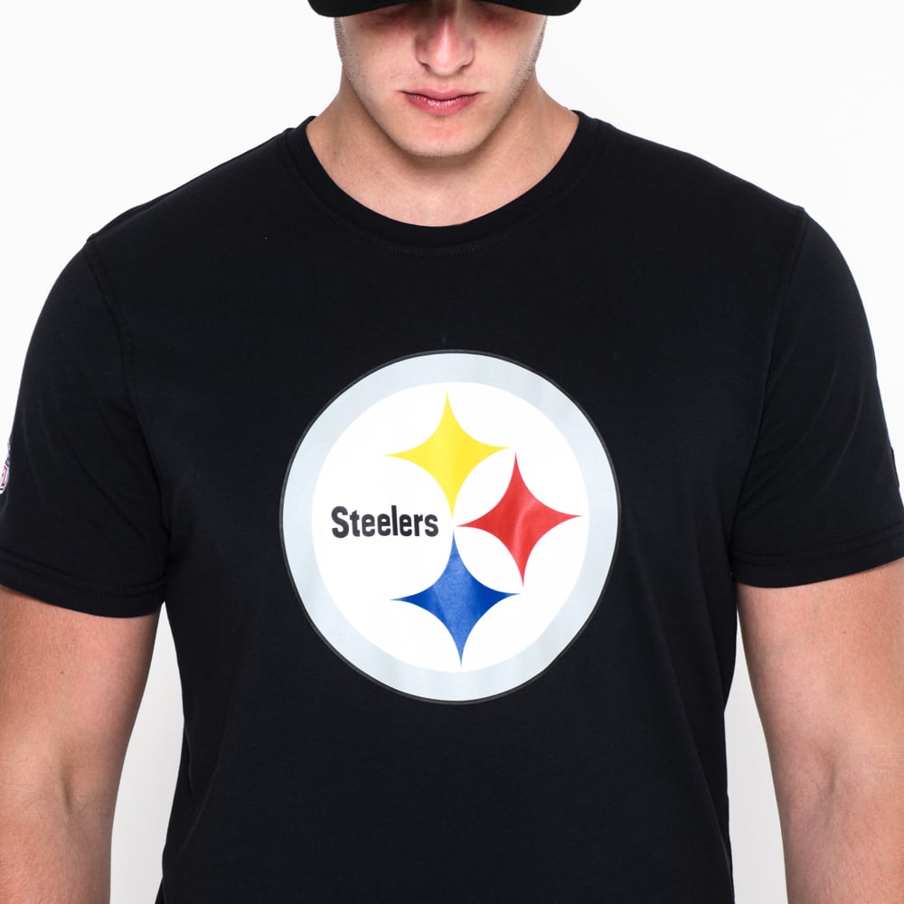 Official New Era Pittsburgh Steelers Team Logo Black T-Shirt 084_B93  084_B93 084_B93