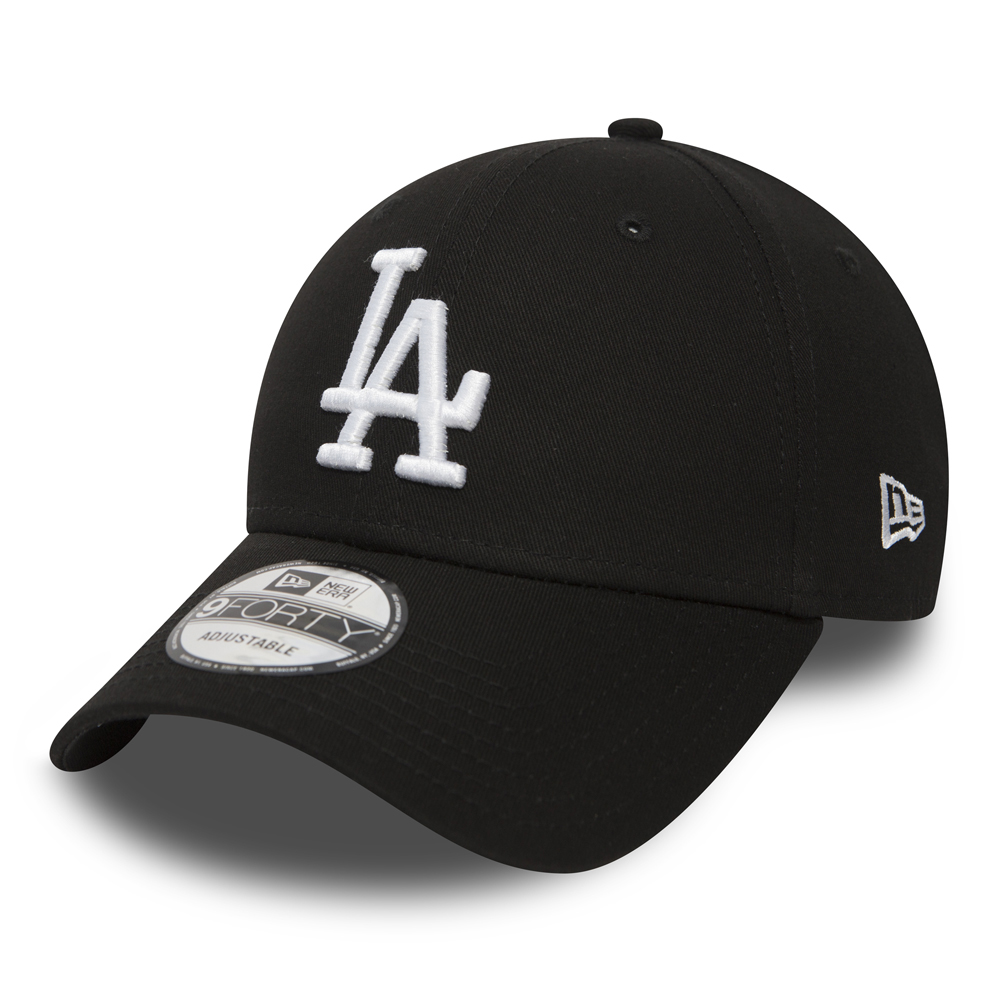 Schwarze LA Dodgers Essential 9FORTY Verstellbare Kappe