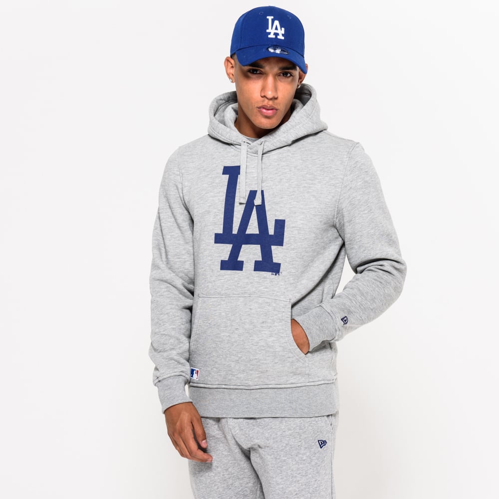LA Dodgers MLB Team Logo Grey Hoodie