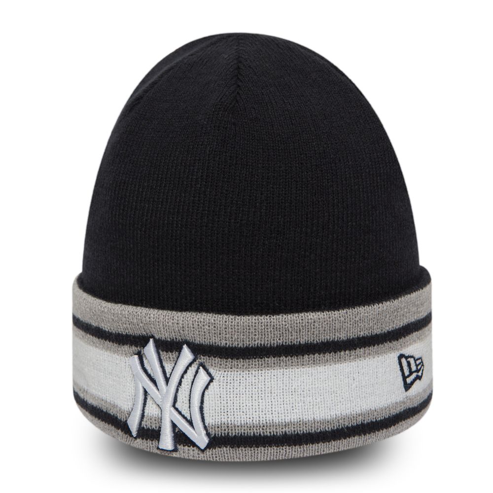 Berretto di maglia con risvolto NY Yankees Block Team bambino
