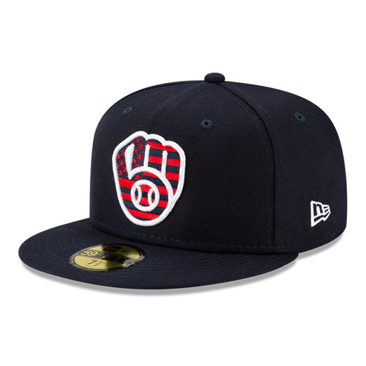 Cappellino 59FIFTY MLB 4th July dei Milwaukee Brewers blu navy