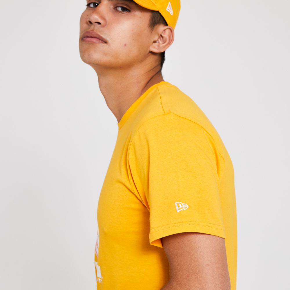 Camiseta Los Angeles Dodgers Logo Infill, amarillo