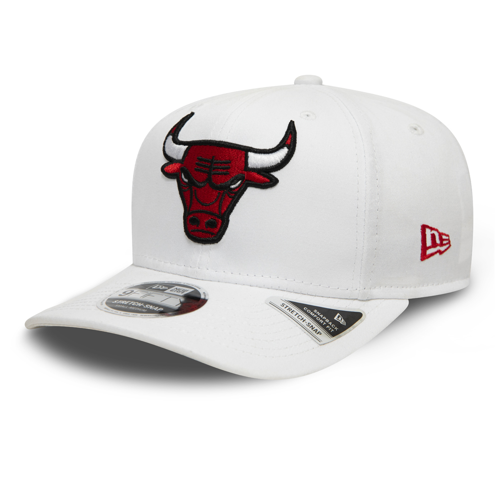 Chicago Bulls White Base Stretch Snap 9FIFTY Cap