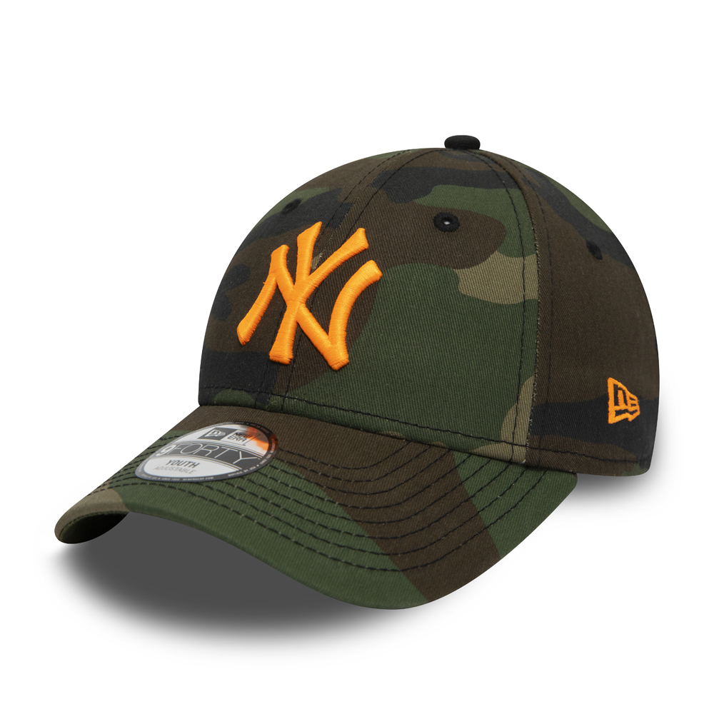 9FORTY – New York Yankees – Kinderkappe in Camouflage mit Logo in Orange