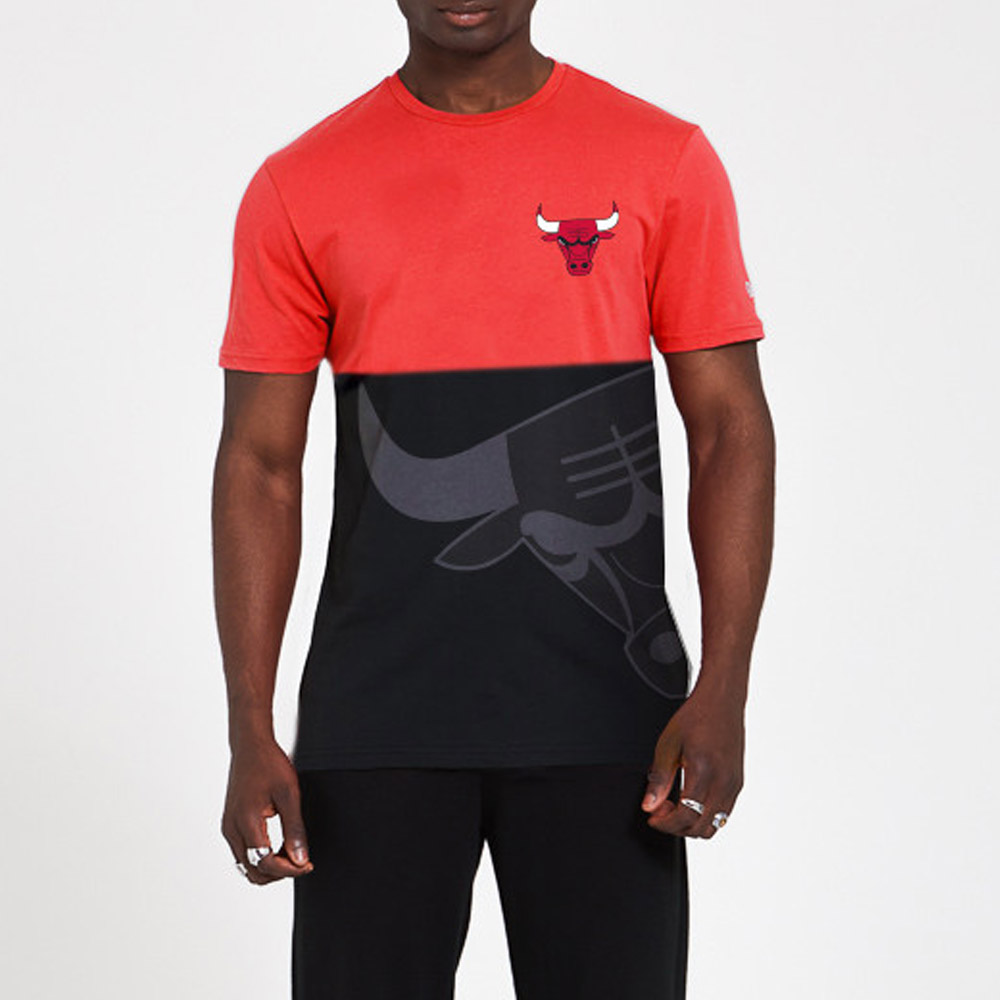 Chicago Bulls – T-Shirt in Schwarz im Farbblockdesign