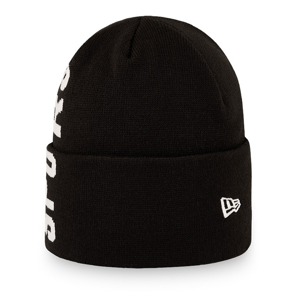 Official New Era Tottenham Hotspur Wordmark Black Cuff Beanie Hat
