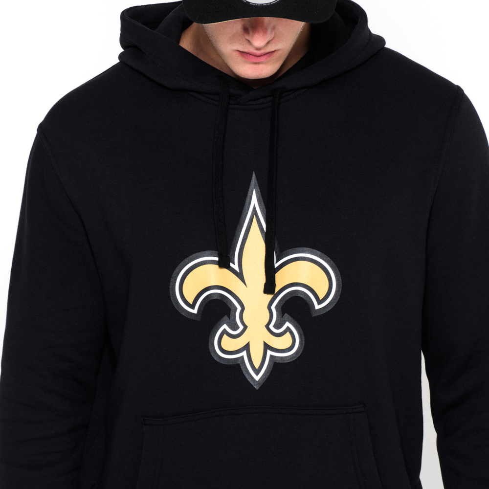 Felpa con cappuccio New Orleans Saints Team Logo nera