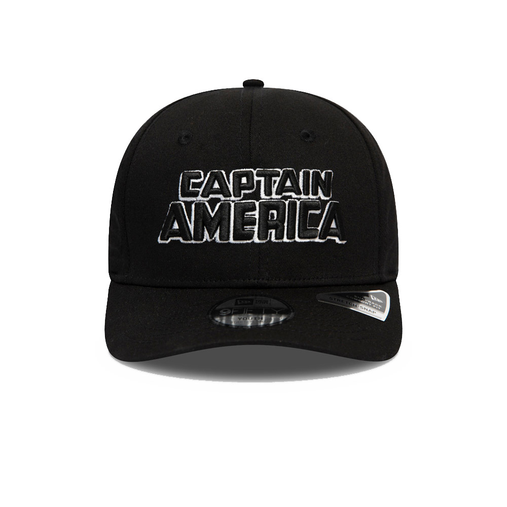 Captain America Wortmarke Kinder Schwarz 9FIFTY Cap