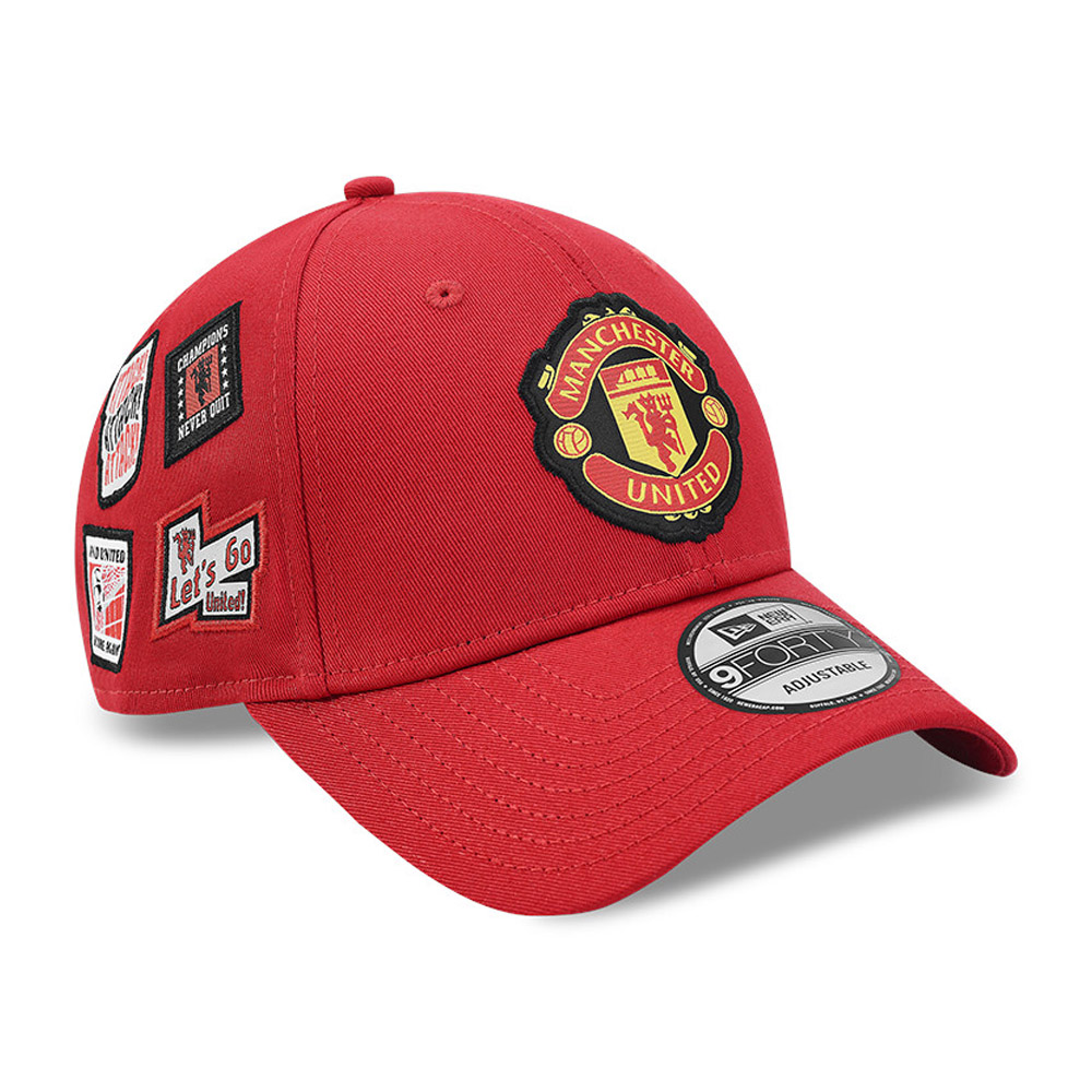 9FORTY – Manchester United – Kappe in Rot mit seitlichem Aufnäher