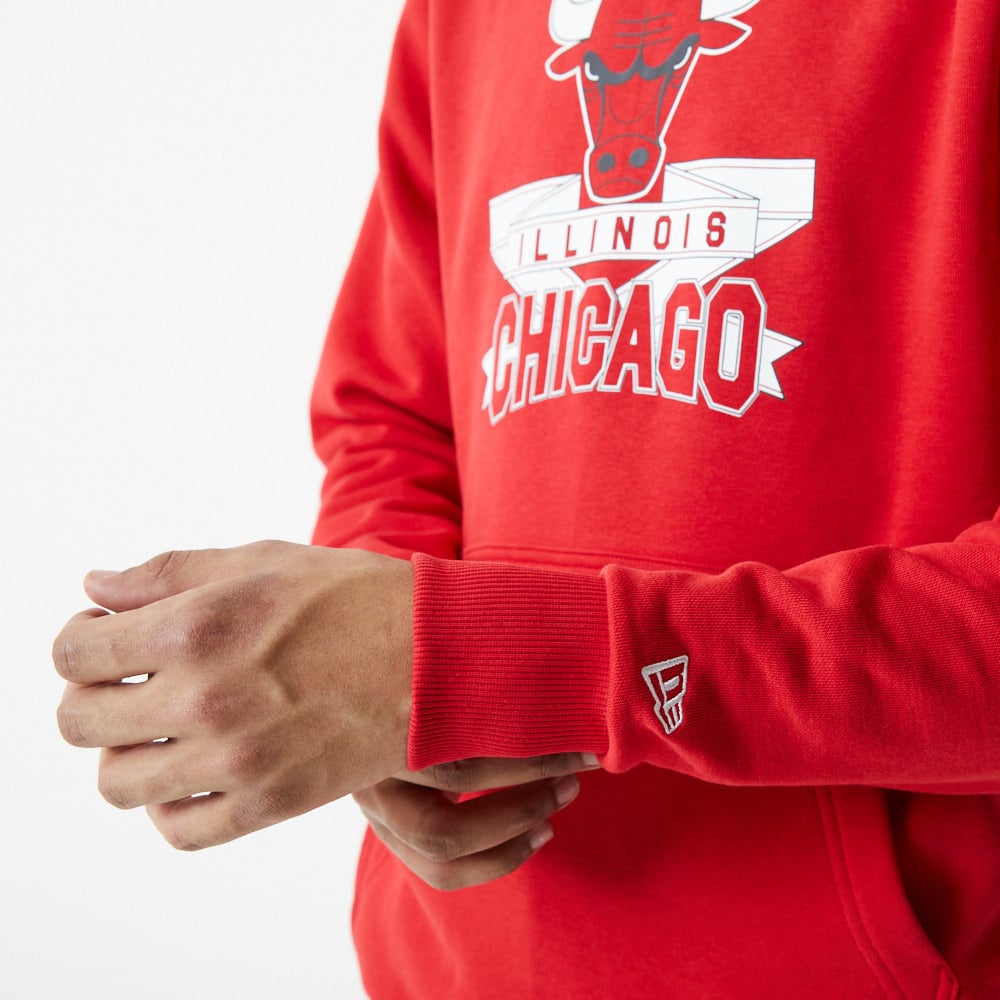 Sudadera con capucha roja gráfica de los Chicago Bulls
