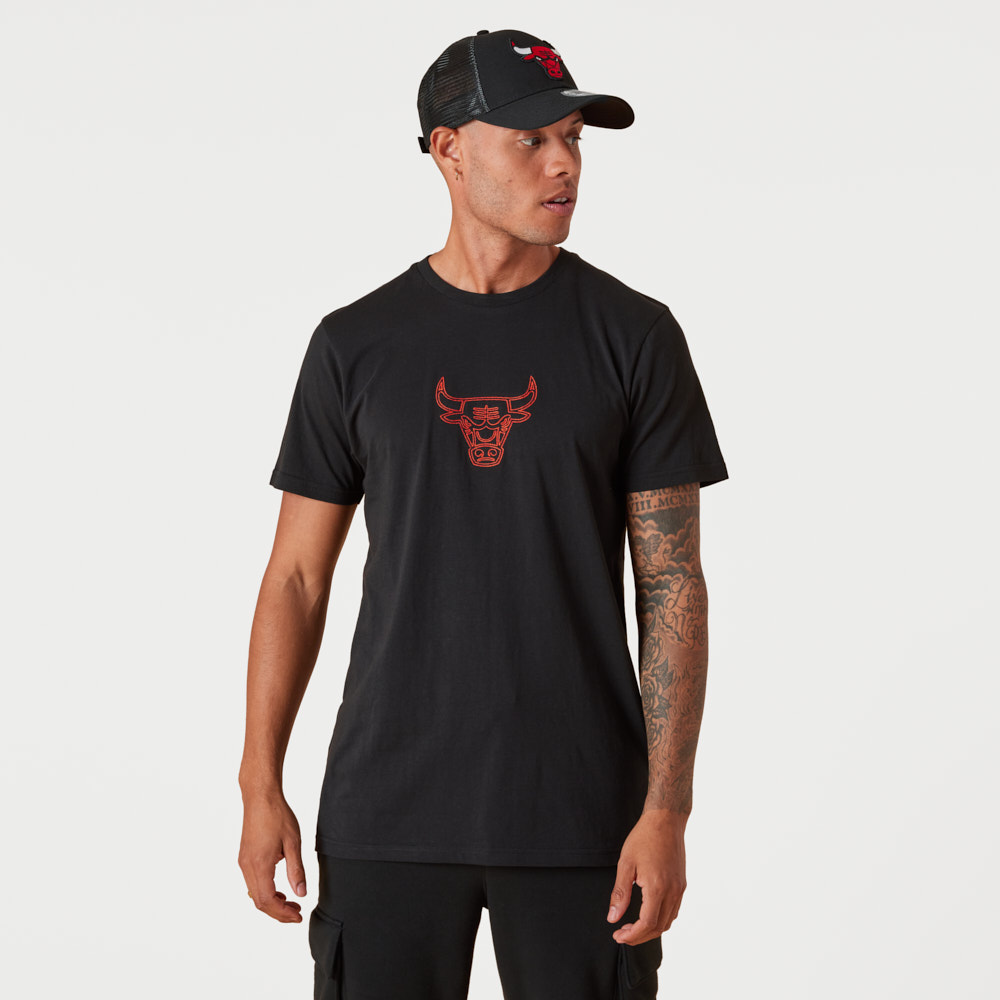 Chicago Bulls Chain Stitch Black T-Shirt