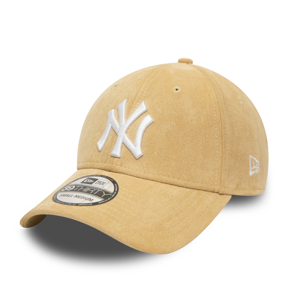 New York Yankees Suede Logo Beige 39THIRTY Stretch Fit Cap